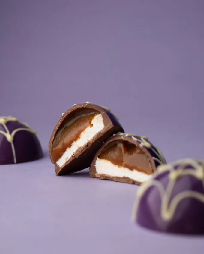 Dôme caramel et guimauve toile d’araignée
